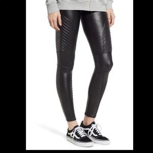 NWOT Spanx Faux Leather Moto Leggings 🔥